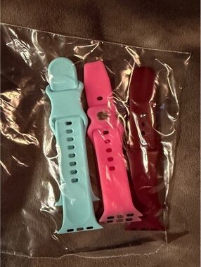 Set of 3 Colorful Silicone Watch Bands for Smartwatches